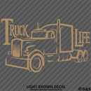 Truck Life Tractor Trailer Trucker Vinyl Decal Style 2