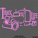 Truck Life Tractor Trailer Trucker Vinyl Decal Style 2