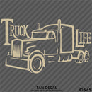 Truck Life Tractor Trailer Trucker Vinyl Decal Style 2