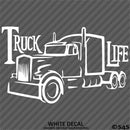 Truck Life Tractor Trailer Trucker Vinyl Decal Style 2
