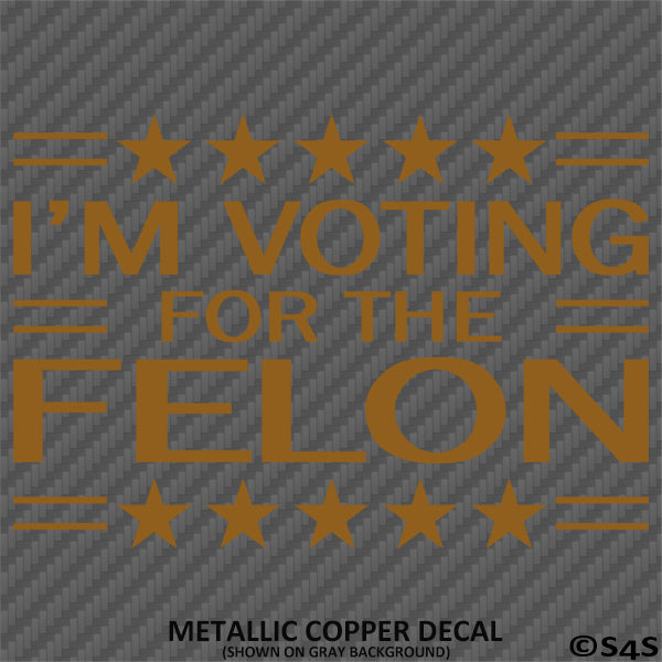 Trump: I'm Voting For The Felon Funny Political Humor Vinyl Decal