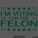 Trump: I'm Voting For The Felon Funny Political Humor Vinyl Decal