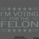 Trump: I'm Voting For The Felon Funny Political Humor Vinyl Decal