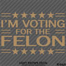 Trump: I'm Voting For The Felon Funny Political Humor Vinyl Decal