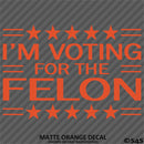 Trump: I'm Voting For The Felon Funny Political Humor Vinyl Decal