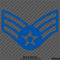 US Air Force E4 Senior Airman USAF Military Vinyl Decal