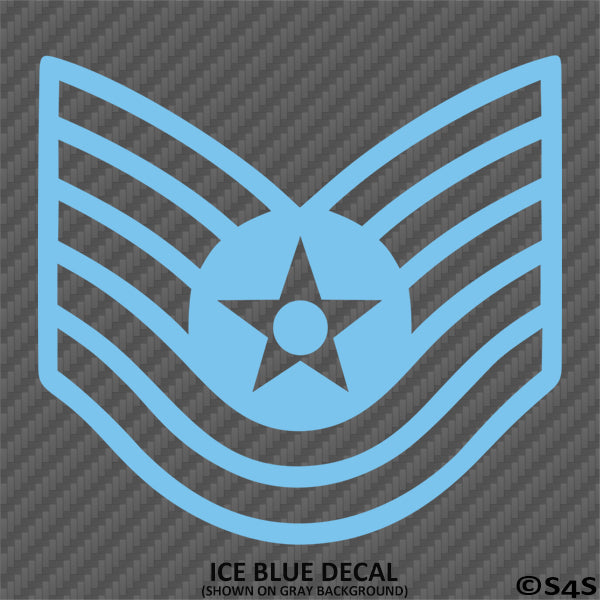 US Air Force E6 Tech Sergeant USAF Military Vinyl Decal