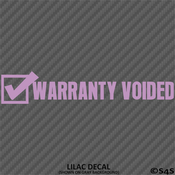 Warranty Voided Funny JDM Style Vinyl Decal