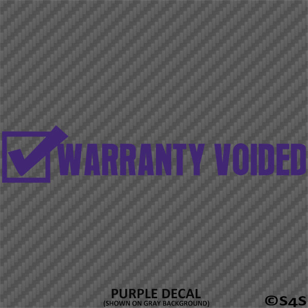 Warranty Voided Funny JDM Style Vinyl Decal