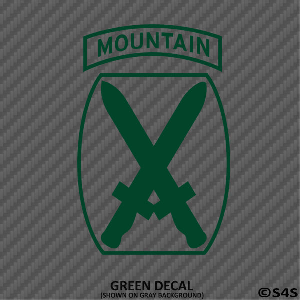 10th Mountain Division Army Light Infantry Military Vinyl Decal - S4S Designs