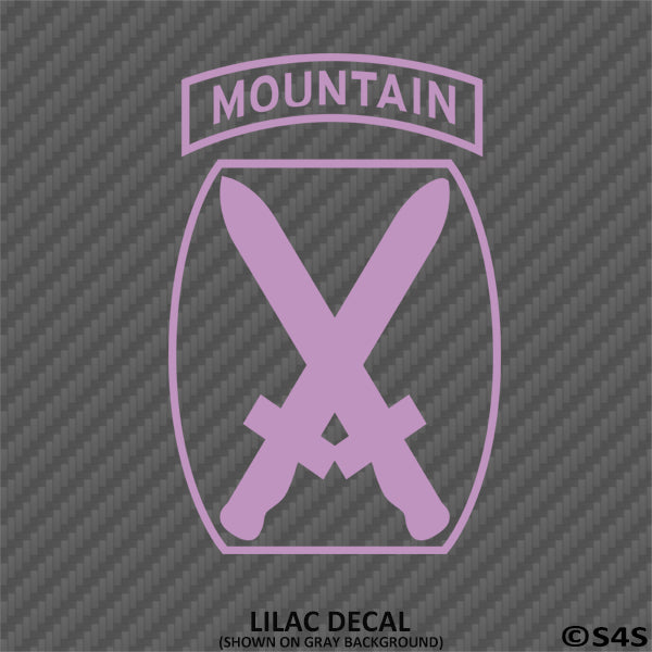 10th Mountain Division Army Light Infantry Military Vinyl Decal - S4S Designs