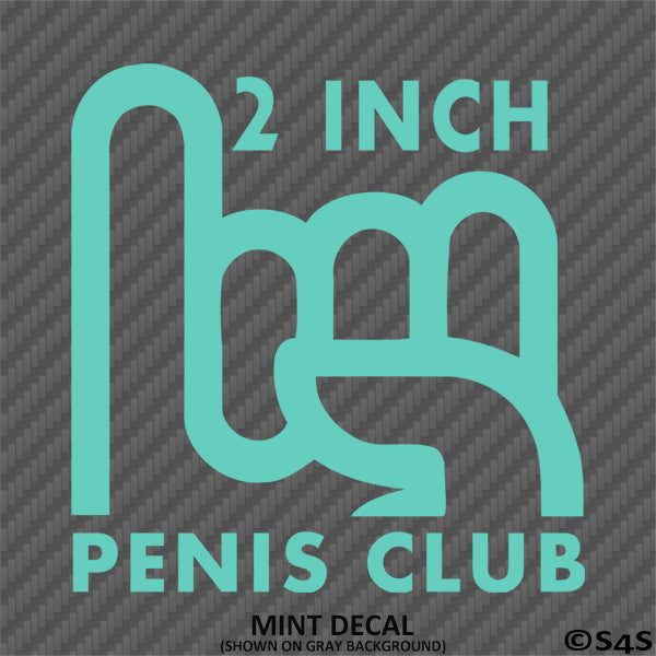 2 Inch Penis Club Funny Adult Vinyl Decal