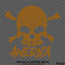 America Skull and Crossbones Patriotic Vinyl Decal