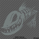 Angry Fish Skeleton Bones Vinyl Decal Version 3