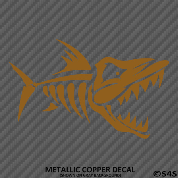 Angry Fish Skeleton Bones Vinyl Decal Version 2 - S4S Designs