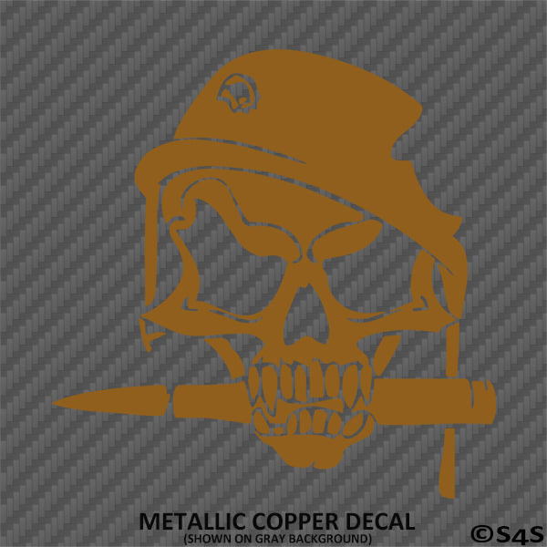 Military Skull Biting Bullet US Army Vinyl Decal