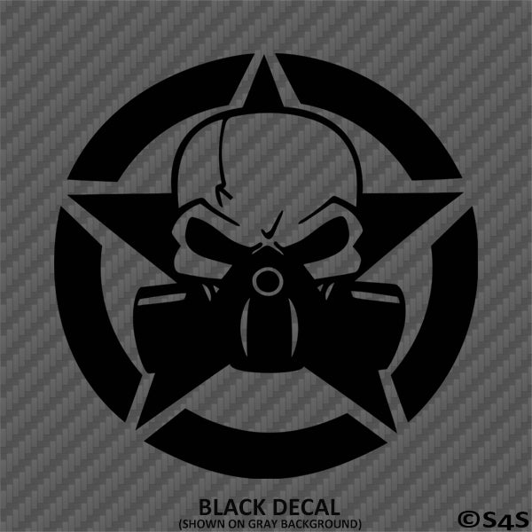 For Jeep: Army Star With Biohazard Mask Vinyl Decal