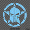 Distressed Star Split Punisher/Spartan Helmet Vinyl Decal