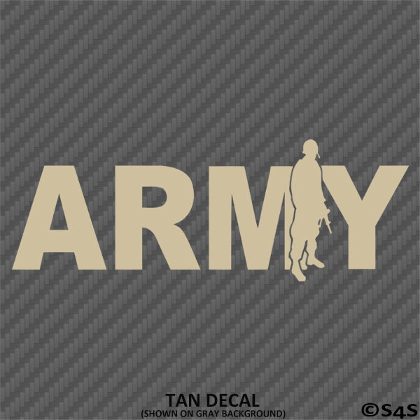 Army With Soldier Silhouette US Military Vinyl Decal