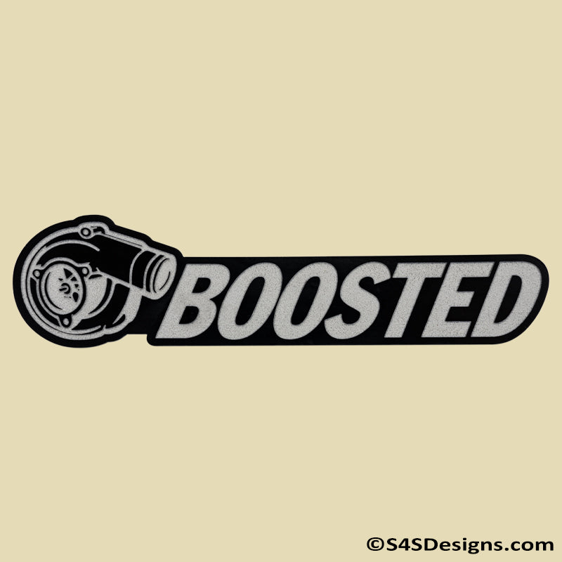 "Boosted" Turbo Acrylic Badge Black/Silver - S4S Designs