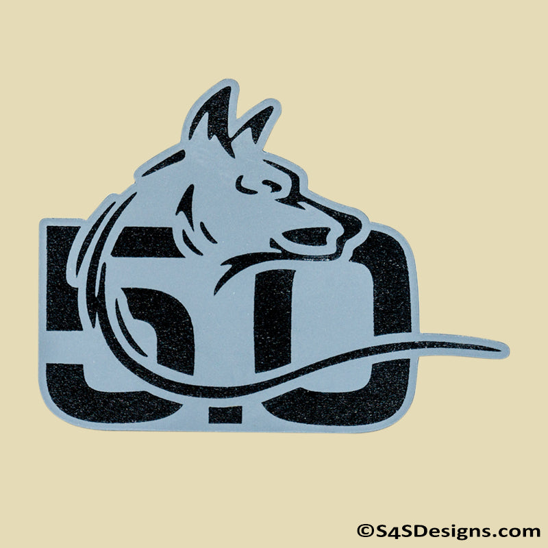 "Coyote Growler 5.0" Mustang Acrylic Badge Matte Grey/Black - S4S Designs