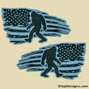 Distressed Flag Set: Sasquatch/Bigfoot Acrylic Badge Matte Grey/Black - S4S Designs
