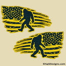 Distressed Flag Set: Sasquatch/Bigfoot Acrylic Badge Matte Yellow/Black - S4S Designs