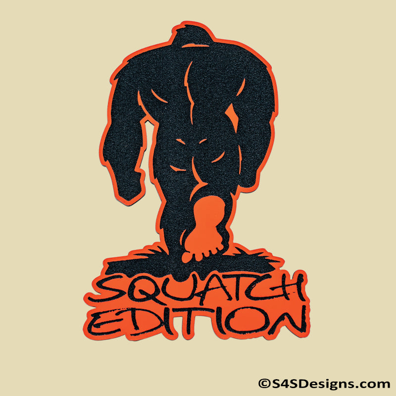 Bigfoot "Squatch Edition" Acrylic Badge Orange/Black - S4S Designs