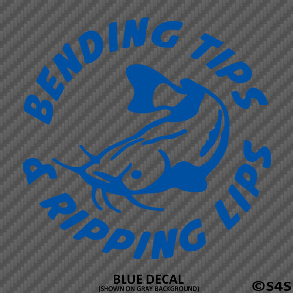 Bending Tips & Ripping Lips Fishing Vinyl Decal - S4S Designs