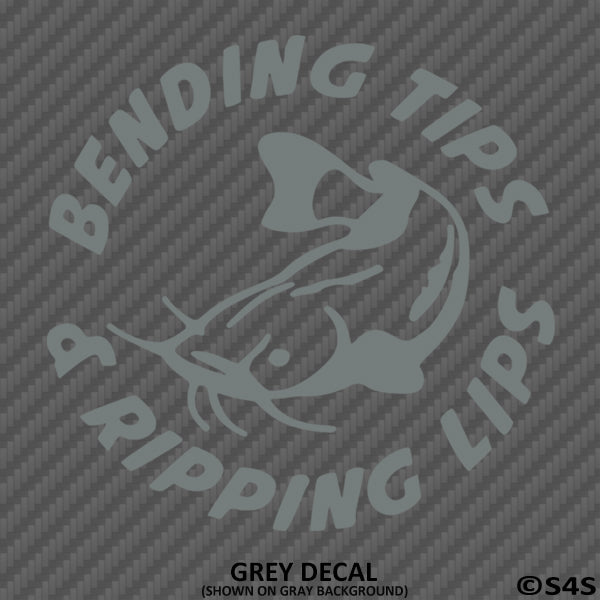 Bending Tips & Ripping Lips Fishing Vinyl Decal - S4S Designs