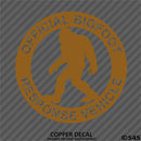 Bigfoot: Official Response Vehicle Vinyl Decal - S4S Designs