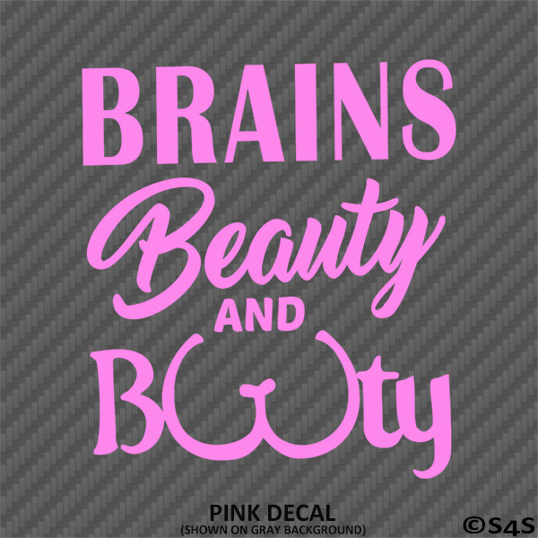 Brains Beauty And Booty Girl Vinyl Decal