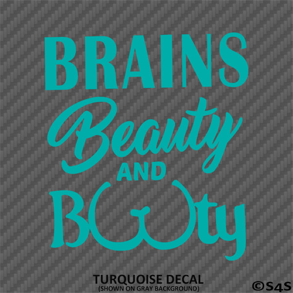 Brains Beauty And Booty Girl Vinyl Decal