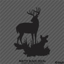Buck and Doe Silhouette Hunting Vinyl Decal Version 2
