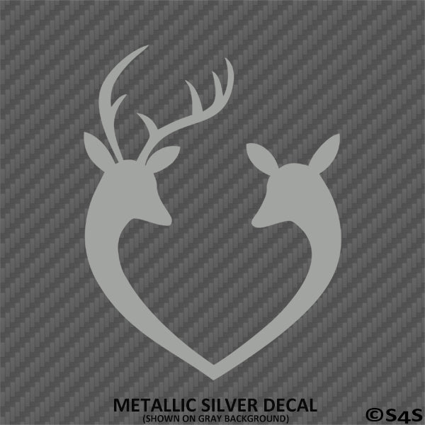 Buck and Doe Heart Hunting Vinyl Decal