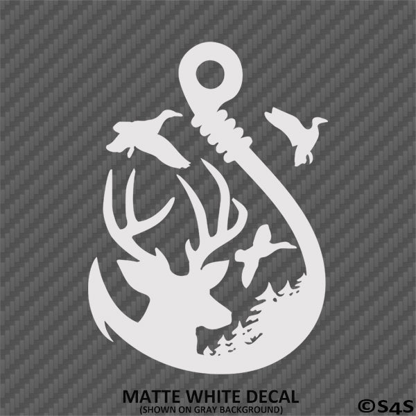 Buck, Ducks and Fish Hook Scene Vinyl Decal – S4S Designs