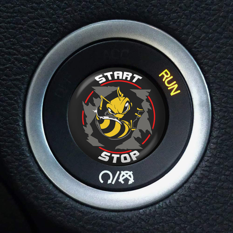 Starter Button Overlay for Dodge Challenger/Charger: Killer Bee Red Ring - S4S Designs