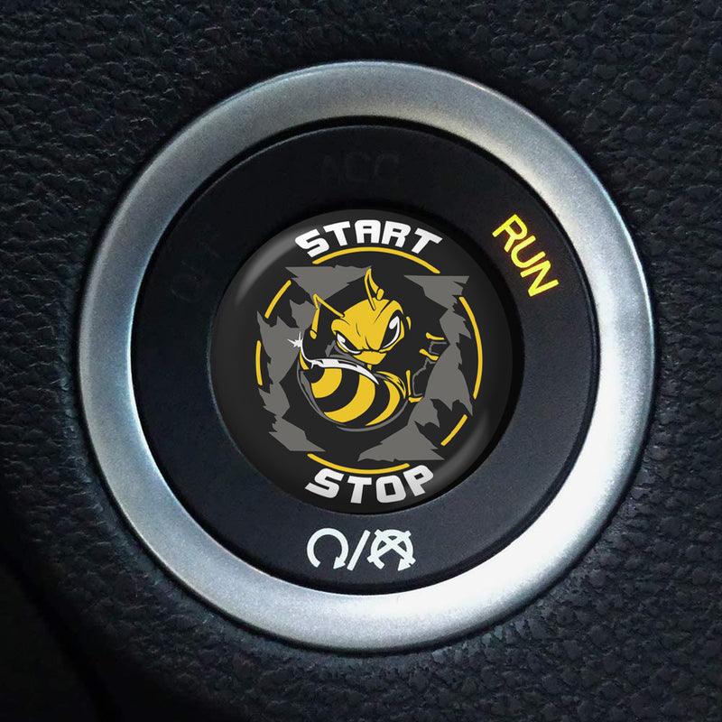 Starter Button Overlay for Dodge Challenger/Charger: Killer Bee Yellow Ring - S4S Designs