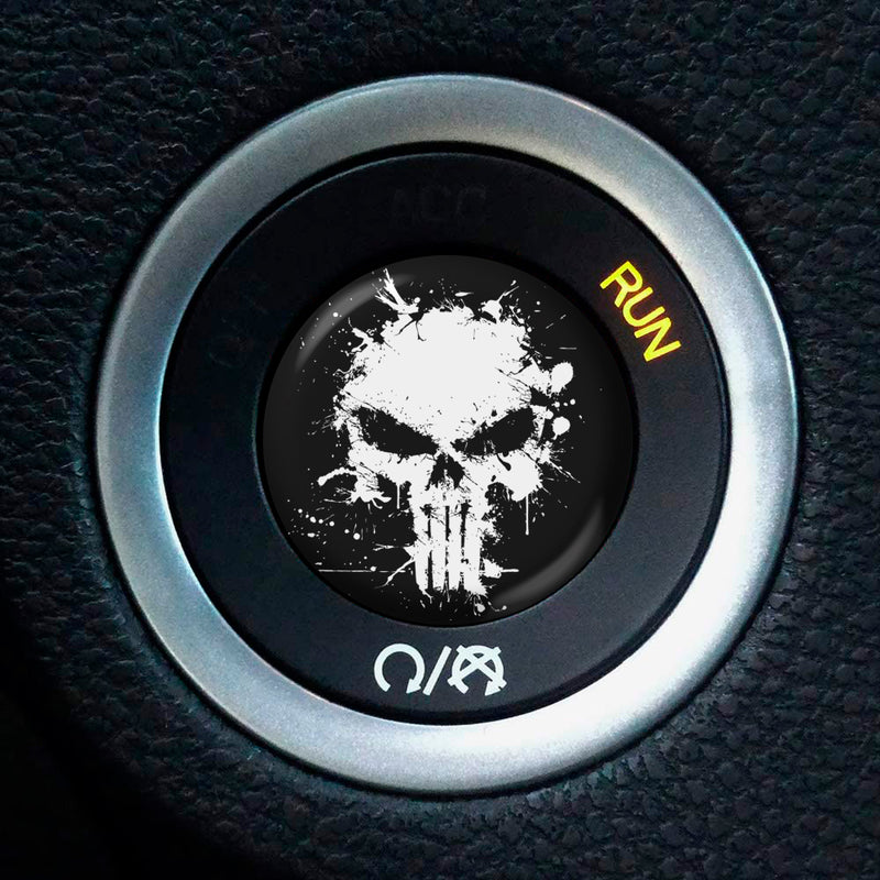 Starter Button Overlay for Dodge Challenger/Charger: Punisher White - S4S Designs