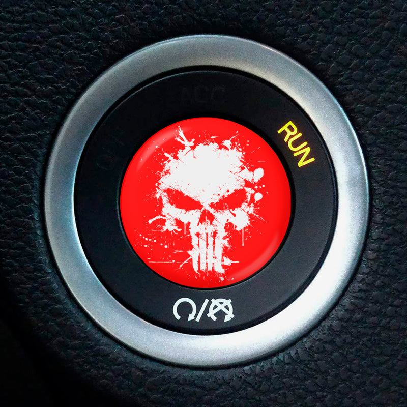 Starter Button Overlay for Dodge Challenger/Charger: Punisher Red/White - S4S Designs