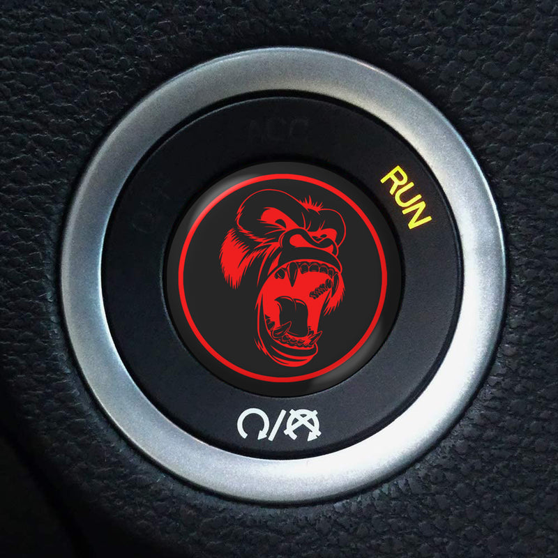 Starter Button Overlay for Dodge Challenger/Charger: Angry Ape V1 Red - S4S Designs
