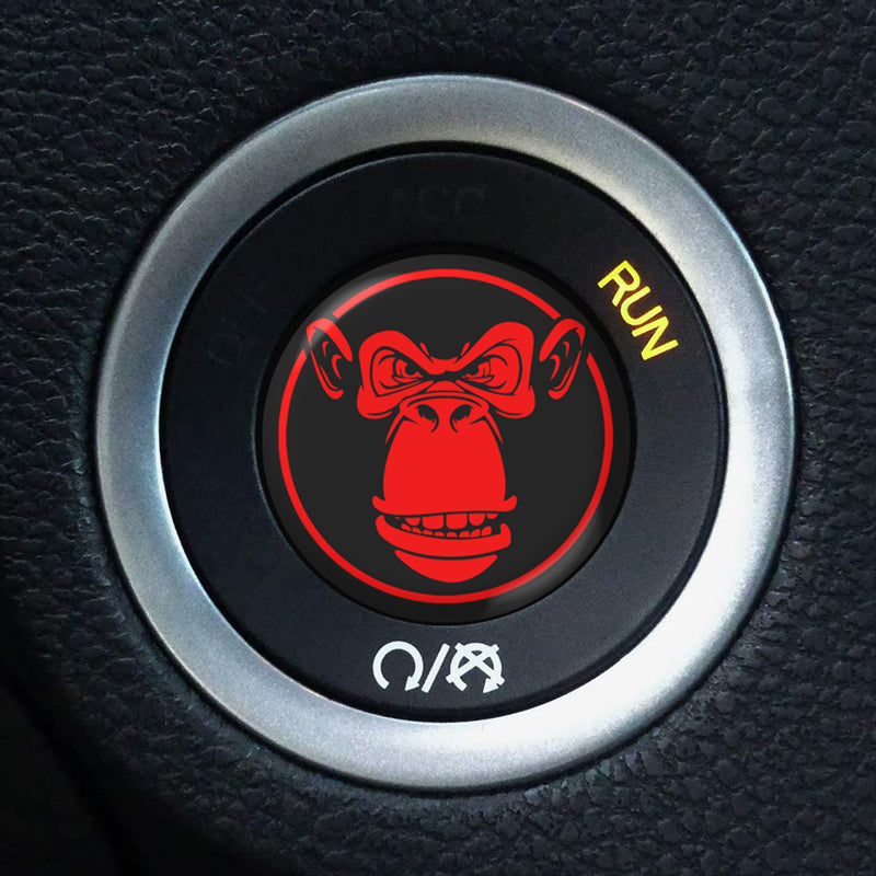 Starter Button Overlay for Dodge Challenger/Charger: Angry Ape V2 Red - S4S Designs