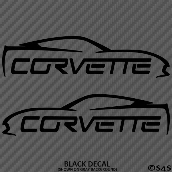 C6 Chevy Corvette Silhouette Vinyl Decal (PAIR)