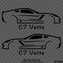 C7 Chevy Corvette Silhouette (PAIR) Vinyl Decal