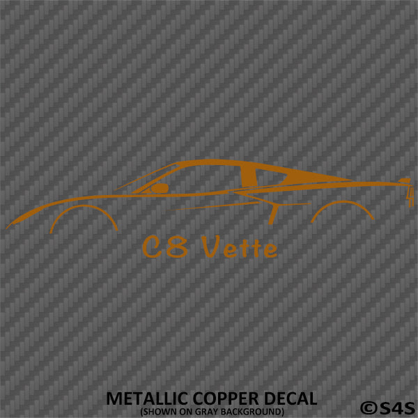 C8 Chevy Corvette Silhouette Vinyl Decal - S4S Designs