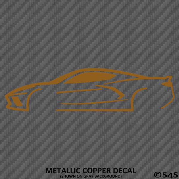 C8 Chevy Corvette Silhouette Vinyl Decal V3