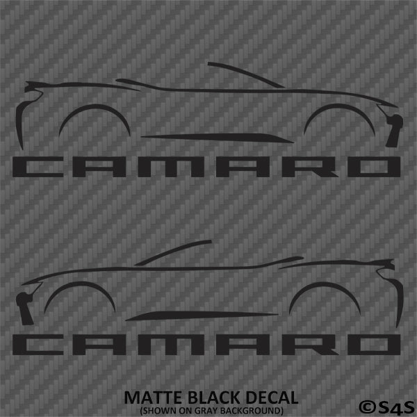 6th Gen Chevy Camaro Convertible Silhouette (PAIR) Vinyl Decal Style 1