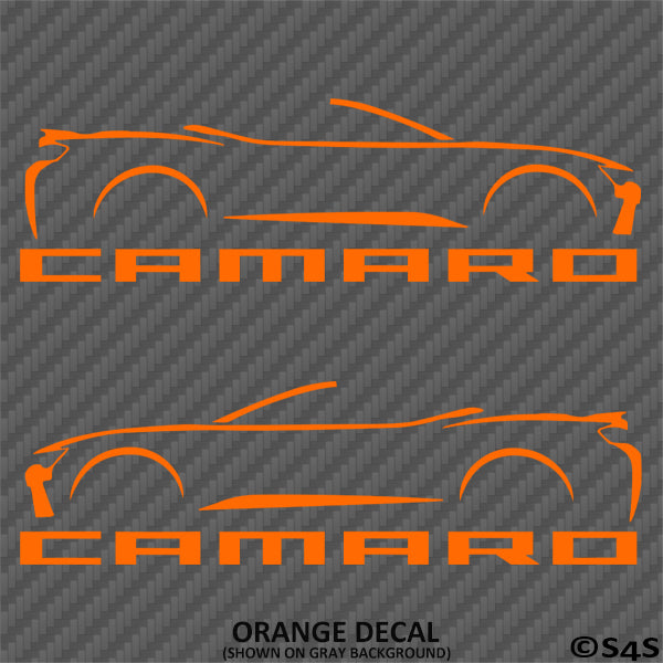 6th Gen Chevy Camaro Convertible Silhouette (PAIR) Vinyl Decal Style 1