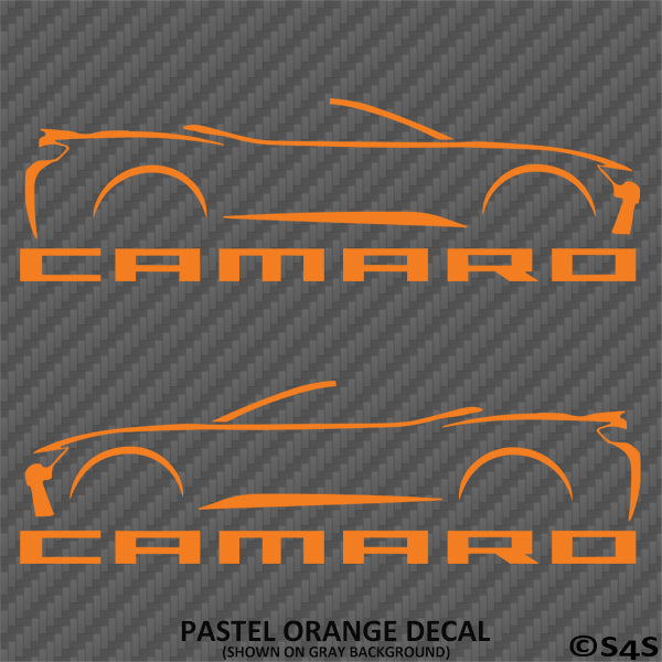 6th Gen Chevy Camaro Convertible Silhouette (PAIR) Vinyl Decal Style 1