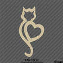 Cat & Heart Silhouette Vinyl Decal